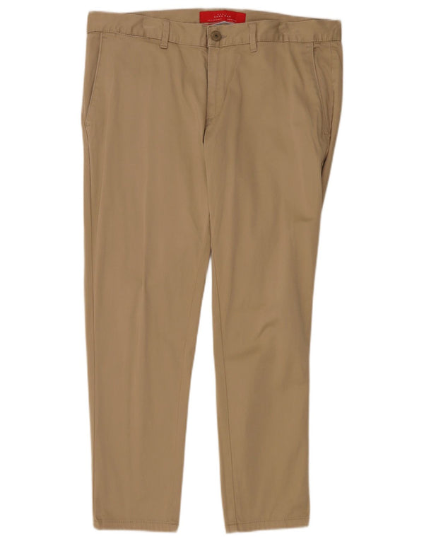 Zara Pantalon court slim pour homme EU 42 Large W32 L26 Coton beige