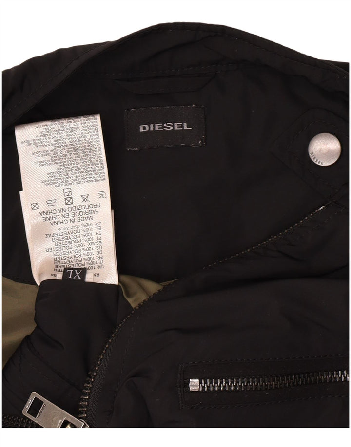Diesel Veste de motard pour homme UK 42 XL Noir Polyester