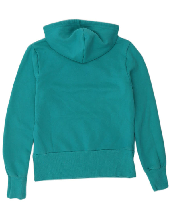 Adidas Pull à capuche graphique pour femme UK 10 Petit coton turquoise