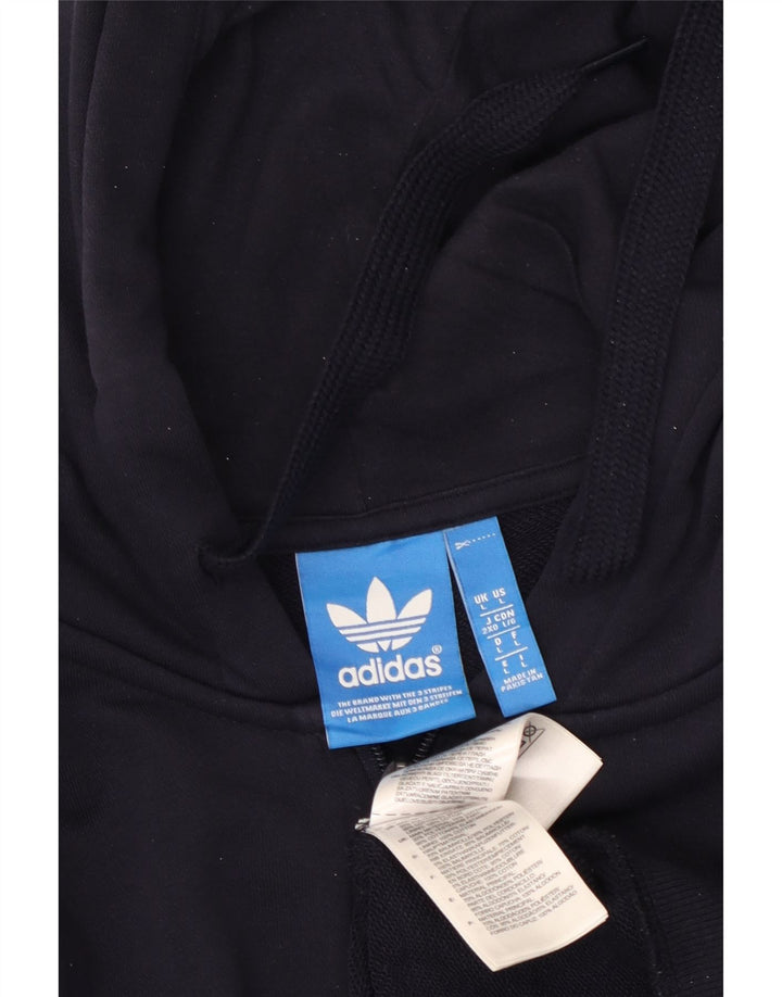 ADIDAS Pull à capuche zippé pour homme Grand coton bleu marine