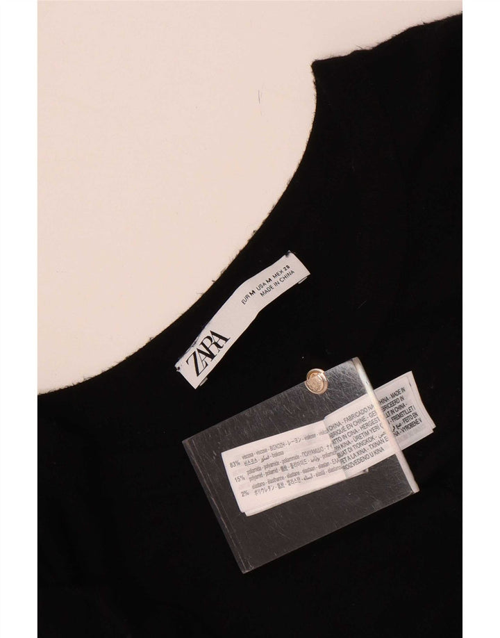 Zara Cardigan Femme Pull UK 12 Medium Noir