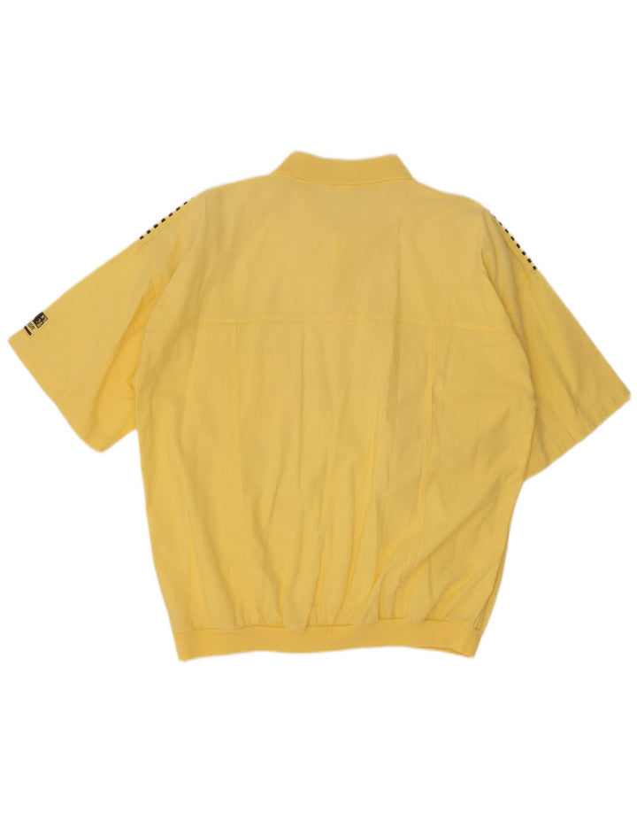C&A Chemise pull graphique à manches courtes pour hommes en coton à rayures jaunes