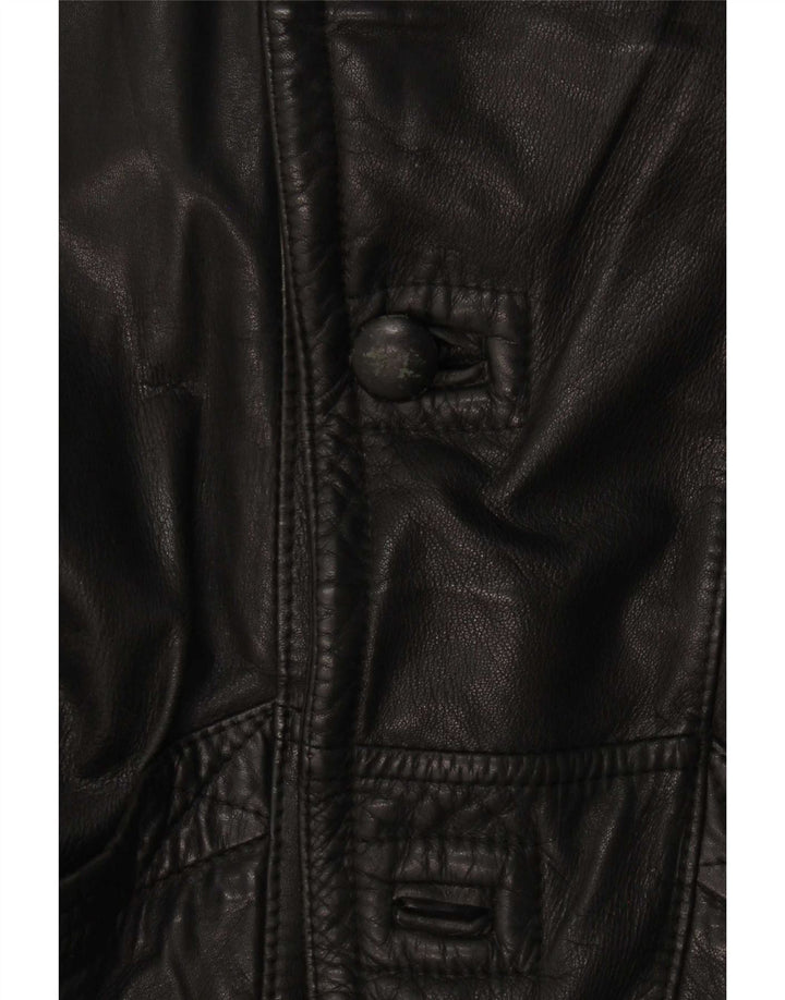 veste coupe-vent en cuir homme vintage UK 36 Petit Noir