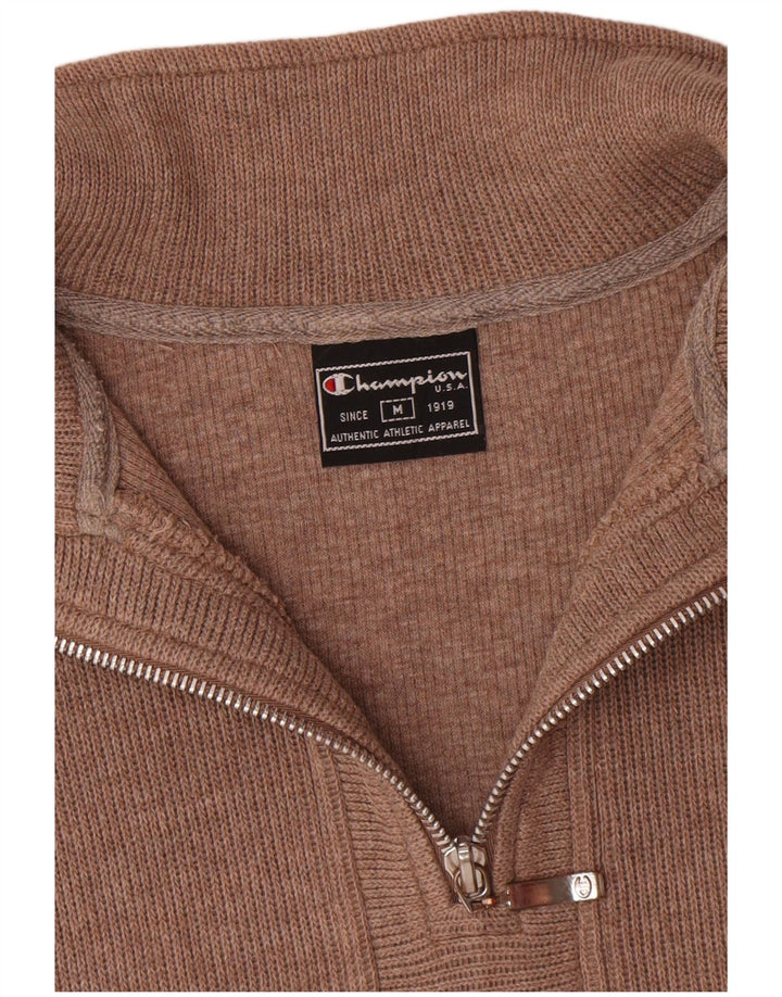 Champion Sweat-shirt à col zippé pour femme UK 14 Coton marron moyen