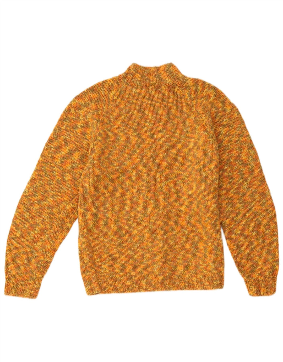 vintage Femme Cardigan Pull UK 12 Moyen Jaune Moucheté