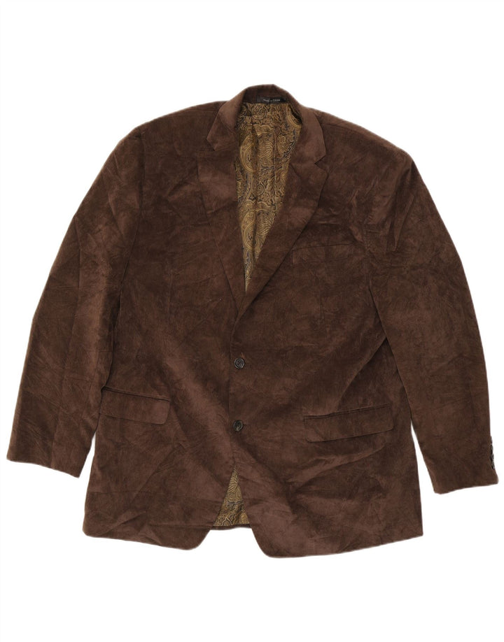 Chaps Veste blazer en velours côtelé à 2 boutons pour homme UK 46 3XL Marron Coton