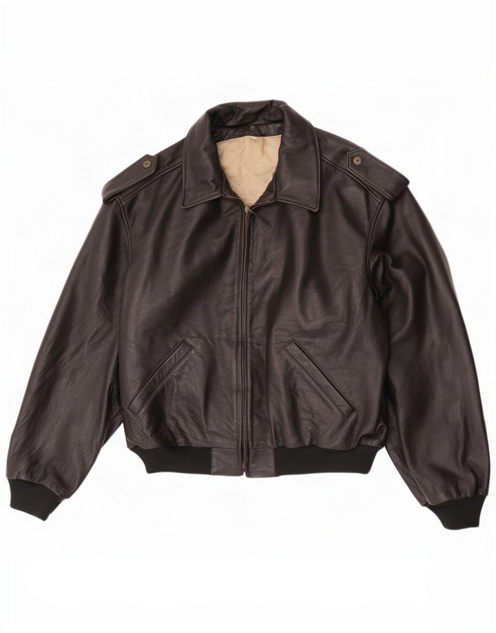 Esercito Veste d'aviateur en cuir pour homme IT 48 Noir moyen