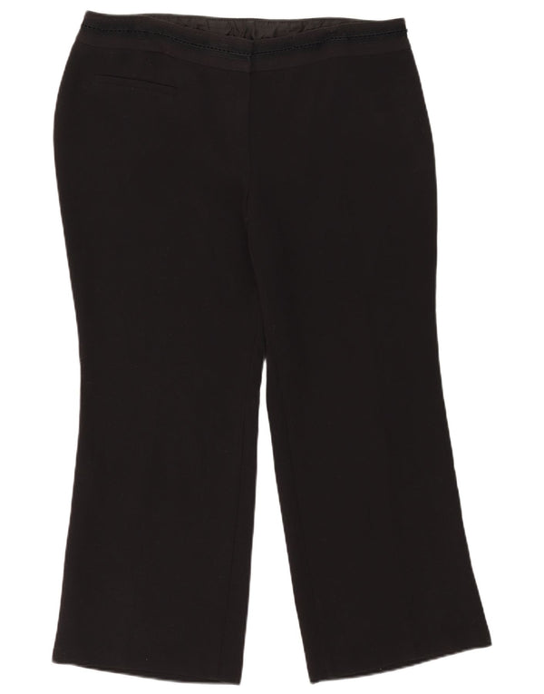 Marks & Spencer Pantalon court bootcut pour femme UK 18 XL W36 L26 Noir