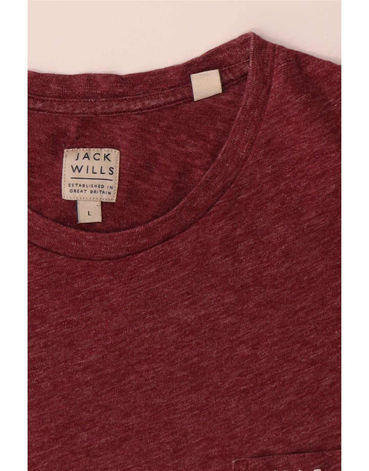 Jack Wills T-Shirt Homme Haut Large Bordeaux Moucheté Polyester
