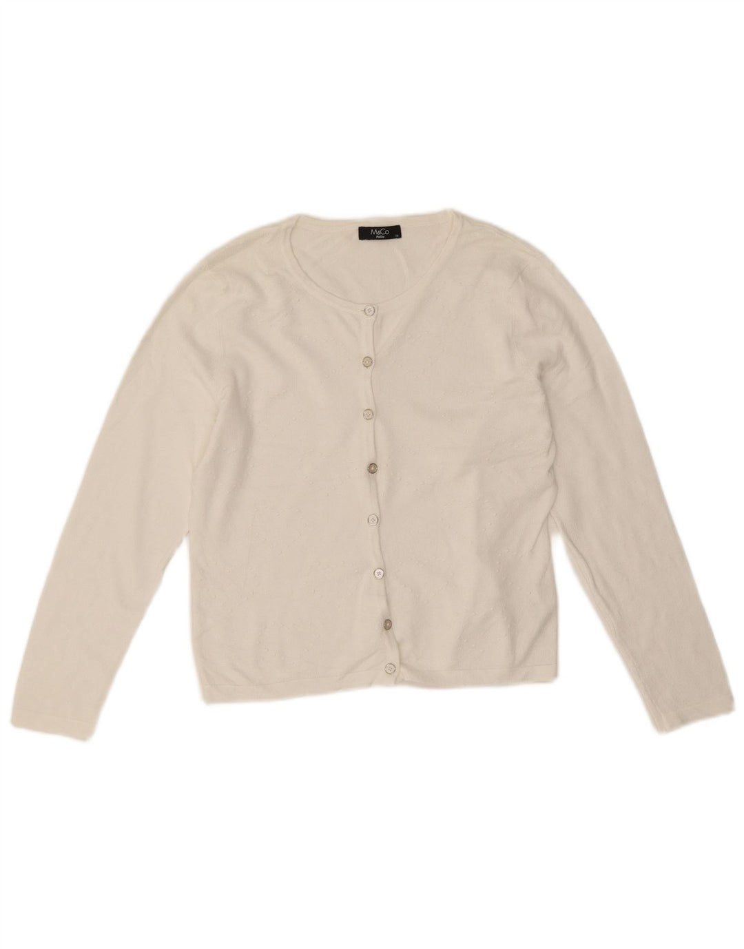 M&Co Femme Petite Boléro Jumper UK 14 Medium Blanc Viscose