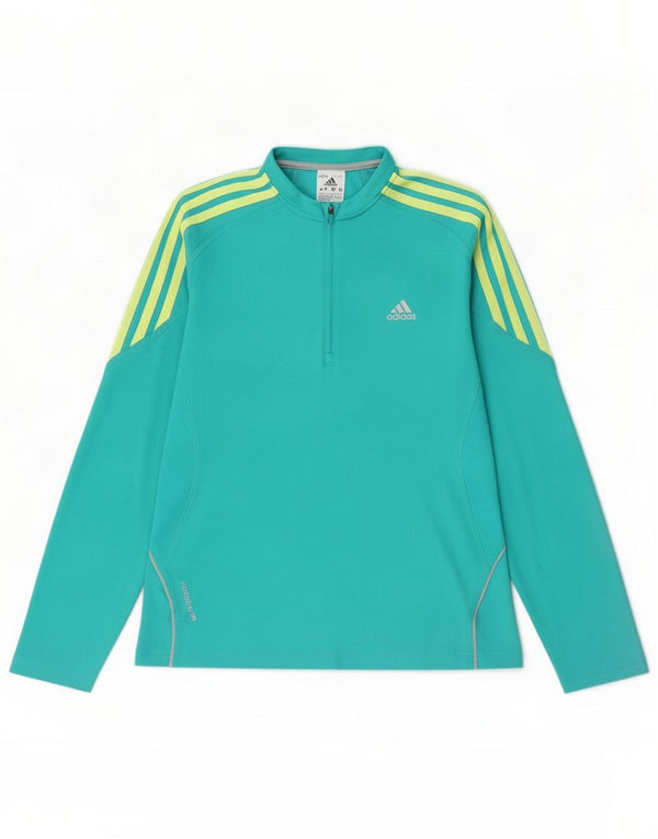 Adidas Haut de survêtement à col zippé pour femme UK 14 Turquoise moyen