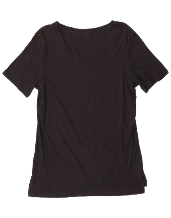 Eddie Bauer T-shirt pour femme en coton noir moyen UK 12