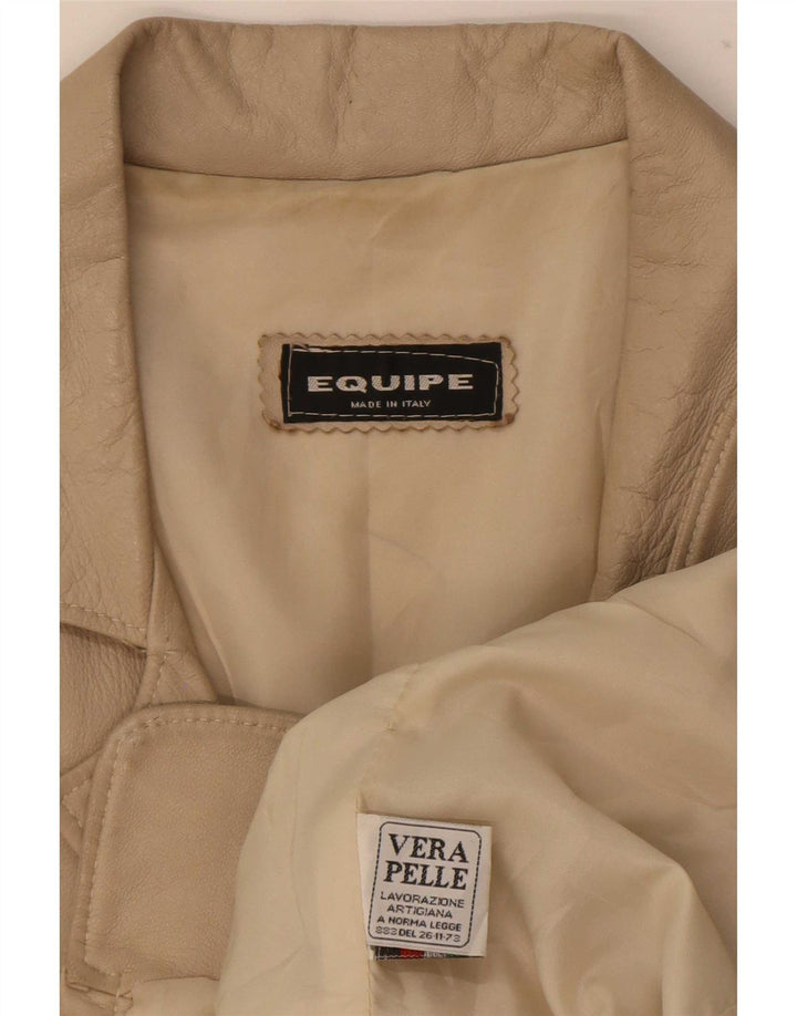 Equipe Veste en cuir coupe ample pour femme IT 42 Beige moyen
