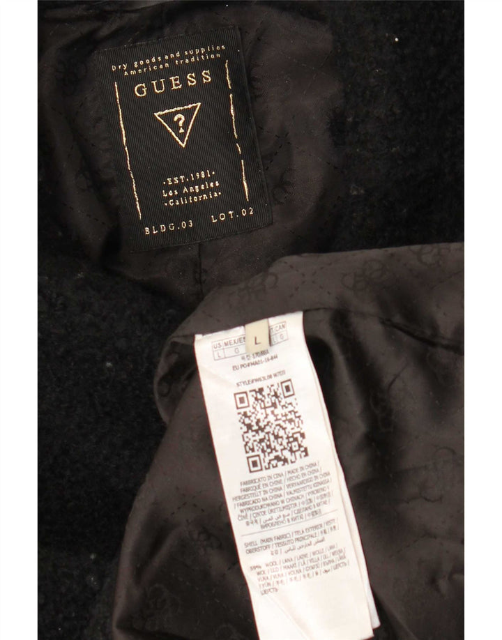 Guess Manteau Femme UK 14 Large Laine Noire