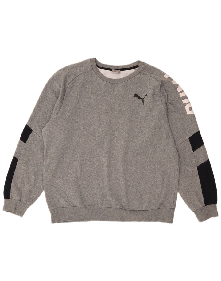 Puma Sweat-Shirt Graphique Homme Gris Large Colorblock