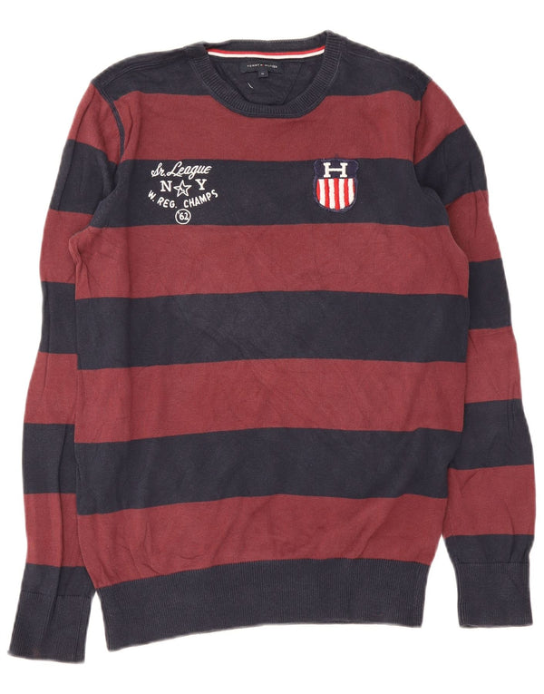 Tommy Hilfiger Pull ras du cou pour garçon 15-16 ans Bordeaux rayé