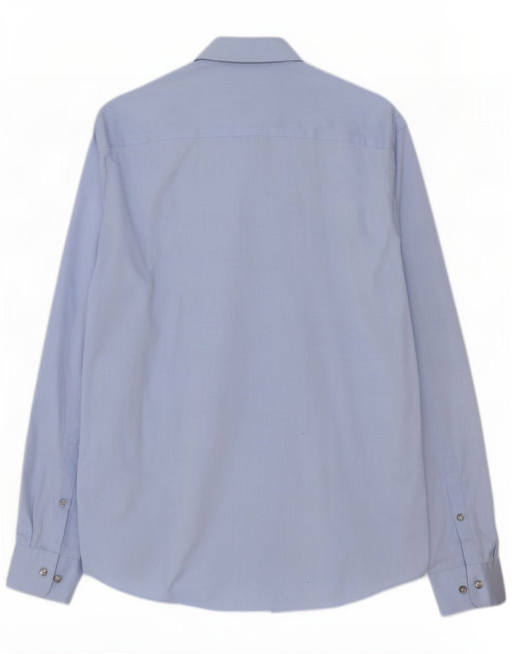 Calvin Klein Chemise coupe régulière pour homme Taille 15 1/2 Chevrons bleu moyen
