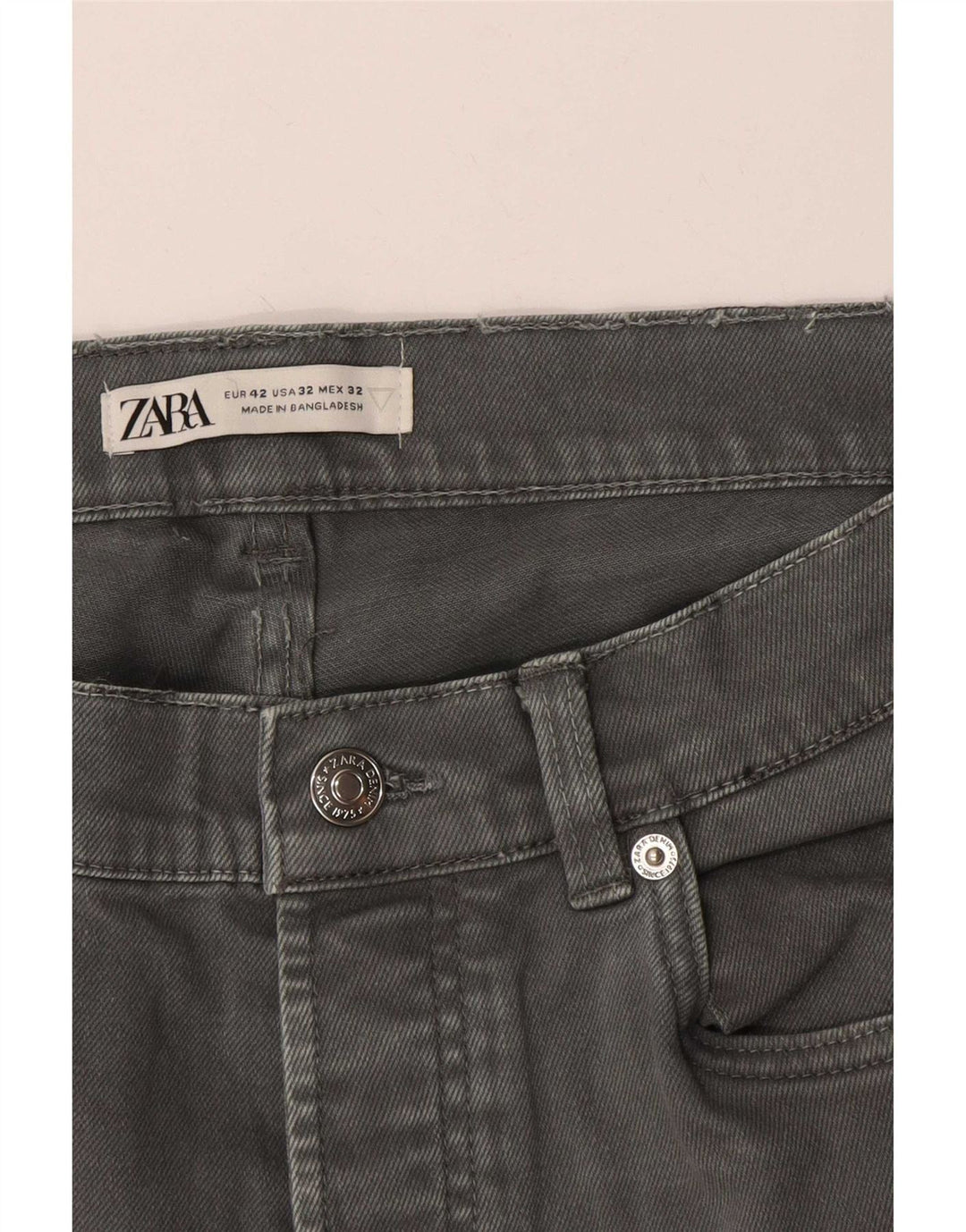 Zara Jean Slim Femme EU 42 Large W32 L30 Gris