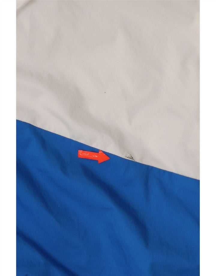 Adidas Veste de pluie à capuche pour homme UK 40 Large Bleu marine Colorblock Polyester