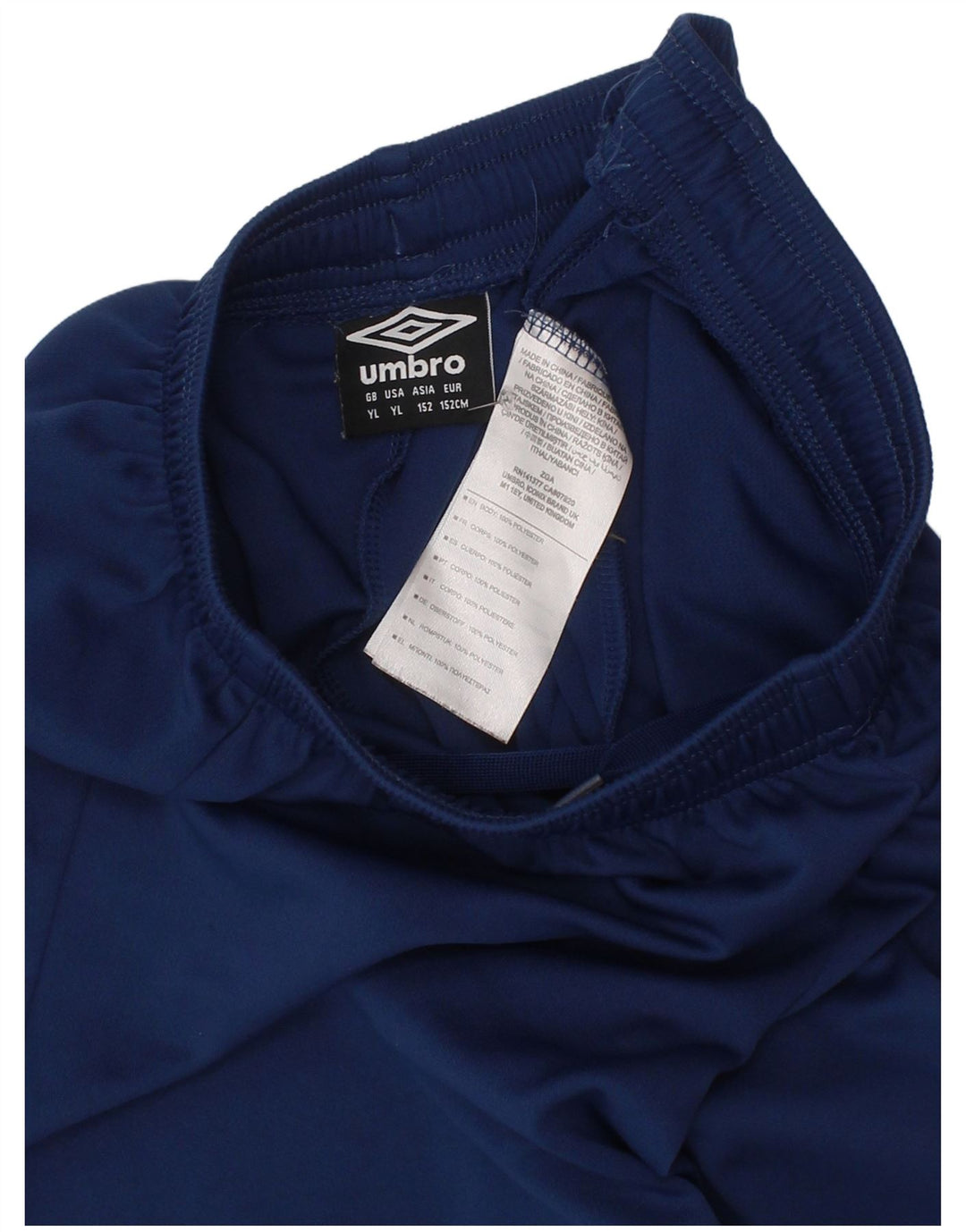 Umbro Short de Sport Garçon 11-12 Ans Large Bleu Marine Polyester