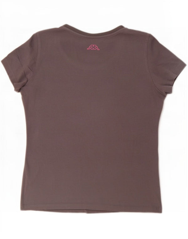 Kappa T-shirt graphique régulier à manches courtes pour femme UK 18 XL Gris Coton