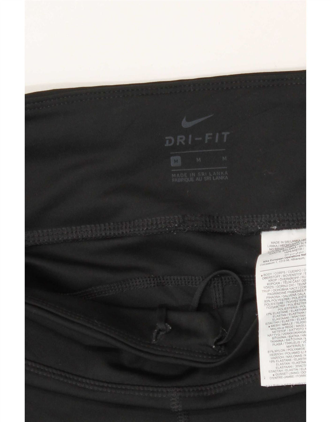 Nike Legging court Dri Fit pour femme UK 12 Noir moyen Polyester