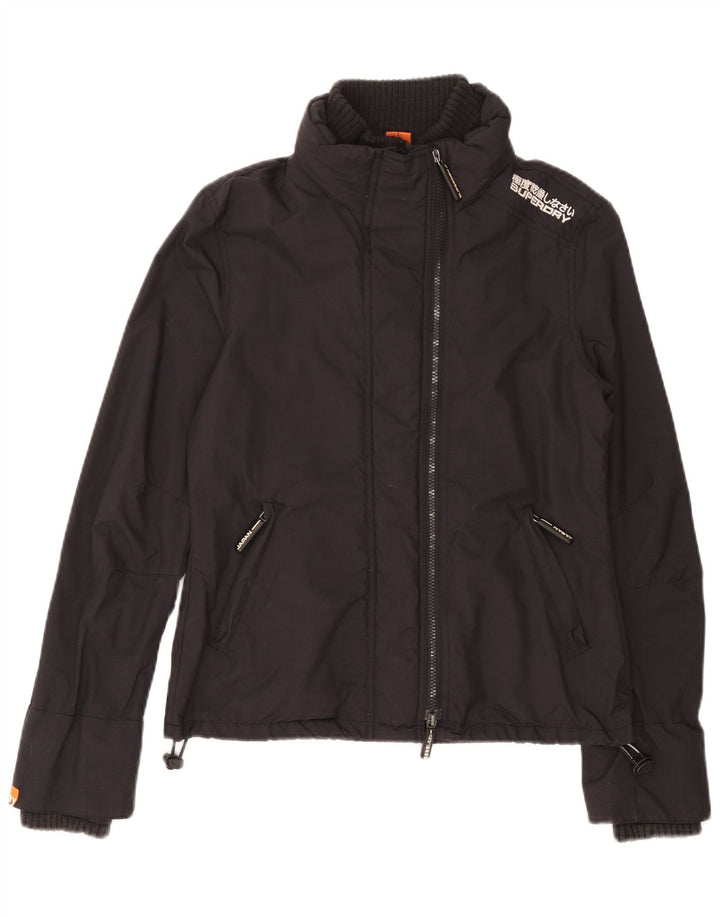 Superdry Veste de Pluie Femme UK 14 Nylon Gris Moyen