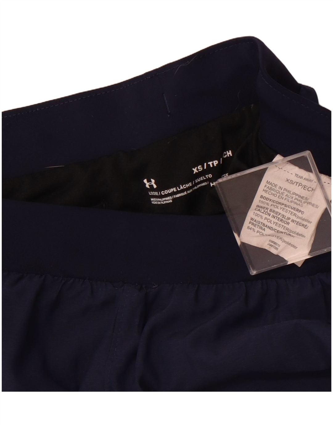 UNDER ARMOUR Short de sport Heat Gear pour femme UK 4 XS Bleu marine Polyester