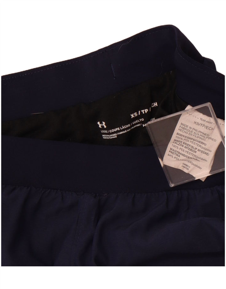 UNDER ARMOUR Short de sport Heat Gear pour femme UK 4 XS Bleu marine Polyester