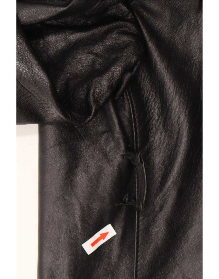 veste en cuir femme vintage UK 16 Grand Noir