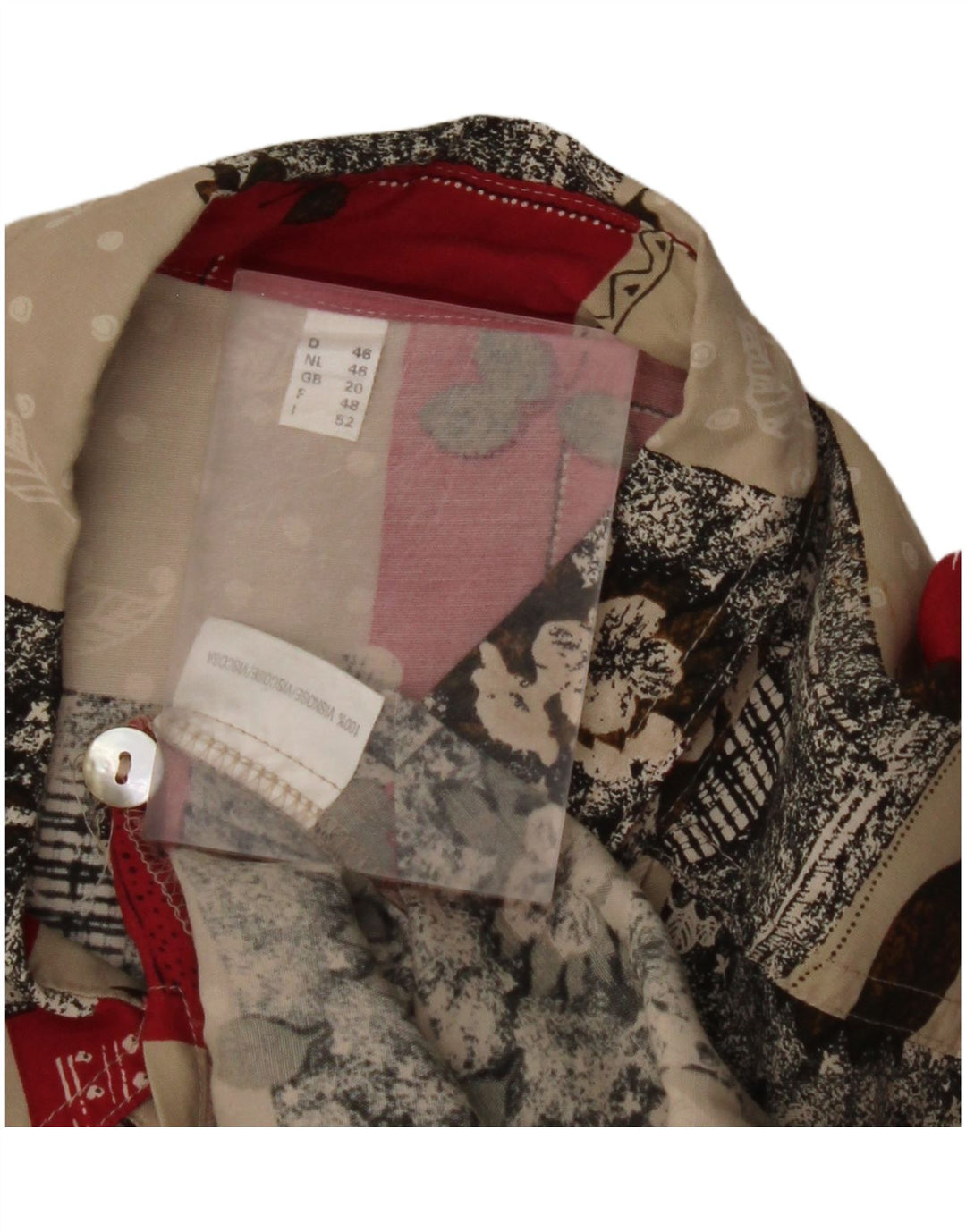 VINTAGE Chemisier Chemise Femme UK 20 2XL Viscose Florale Multicolore