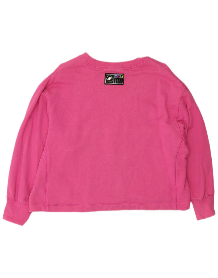 Nike Sweat-shirt surdimensionné graphique pour femme UK 10 Petit coton rose