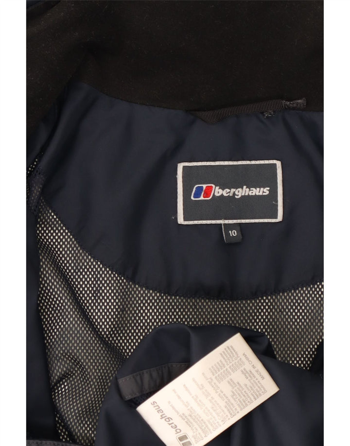 Berghaus Veste de pluie surdimensionnée à capuche pour femme UK 10 Petit nylon bleu marine