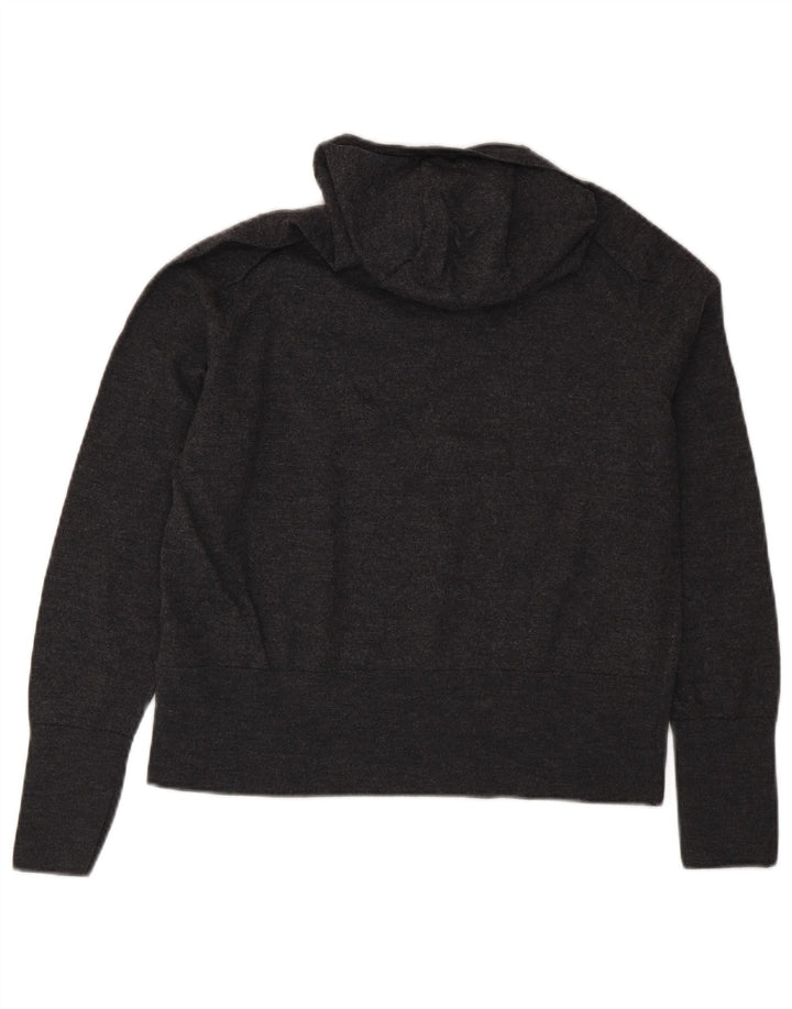 Cos Pull court à capuche pour femme UK 44 en laine gris moyen