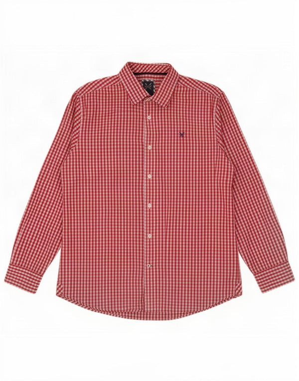 Crew Clothing Chemise classique pour homme XL en coton vichy rouge