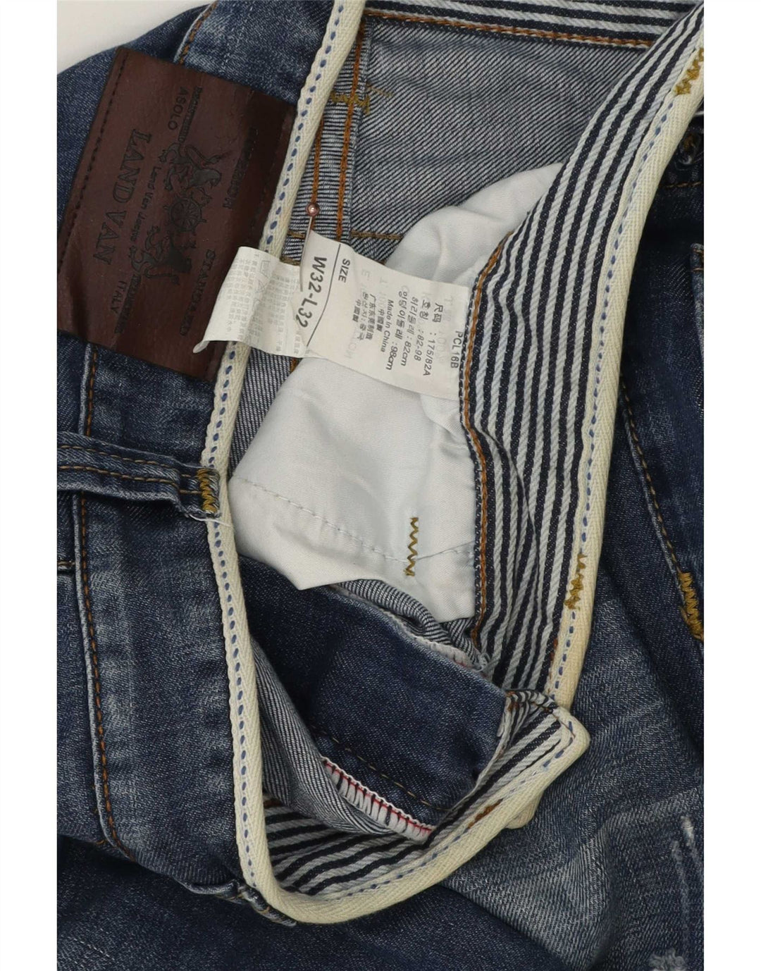 vintage Mens Distressed Denim Shorts W32 Coton Bleu Moyen