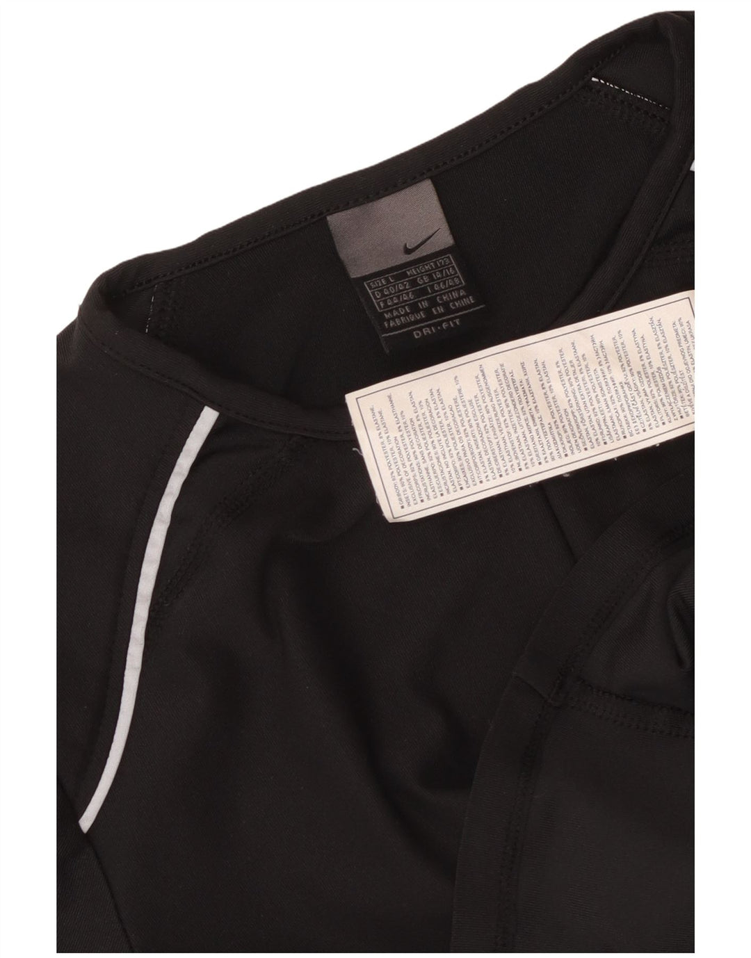 NIKE T-shirt Dri Fit à col zippé pour femme UK 14/16 Large Noir Polyester