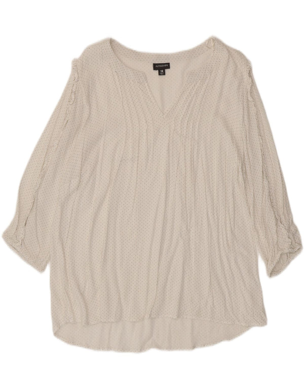 Autograph Chemisier à manches 3/4 pour femme UK 46 Large Viscose à pois blancs