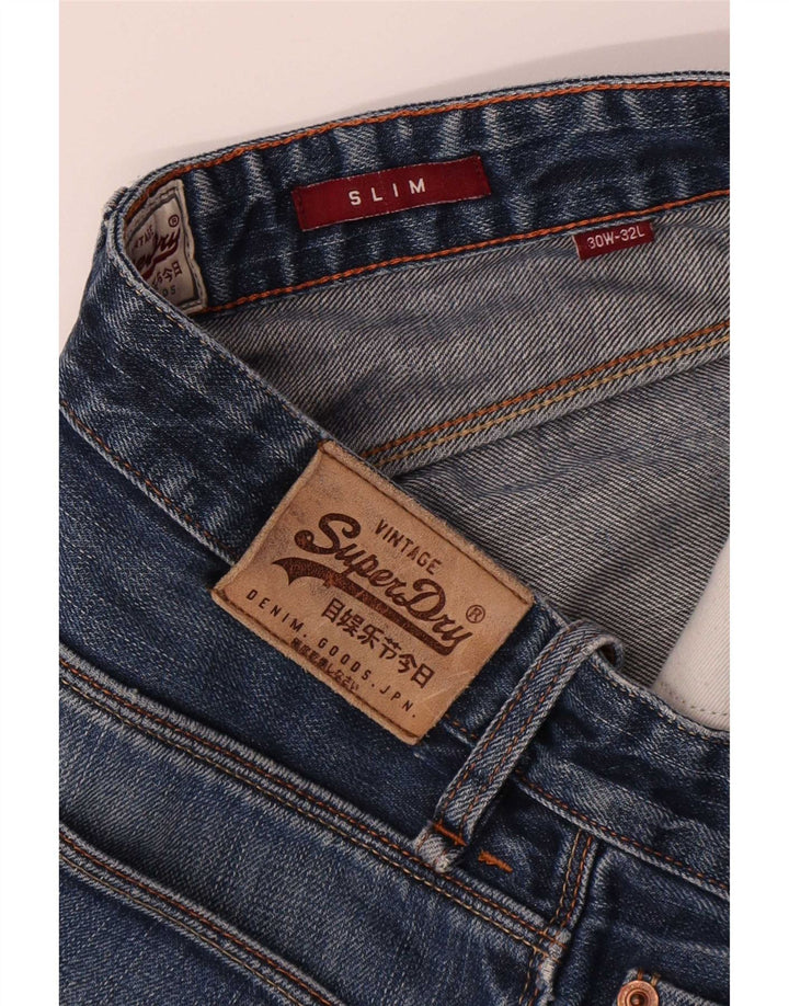 Superdry Jean Slim W30 L32 Bleu Coton Homme