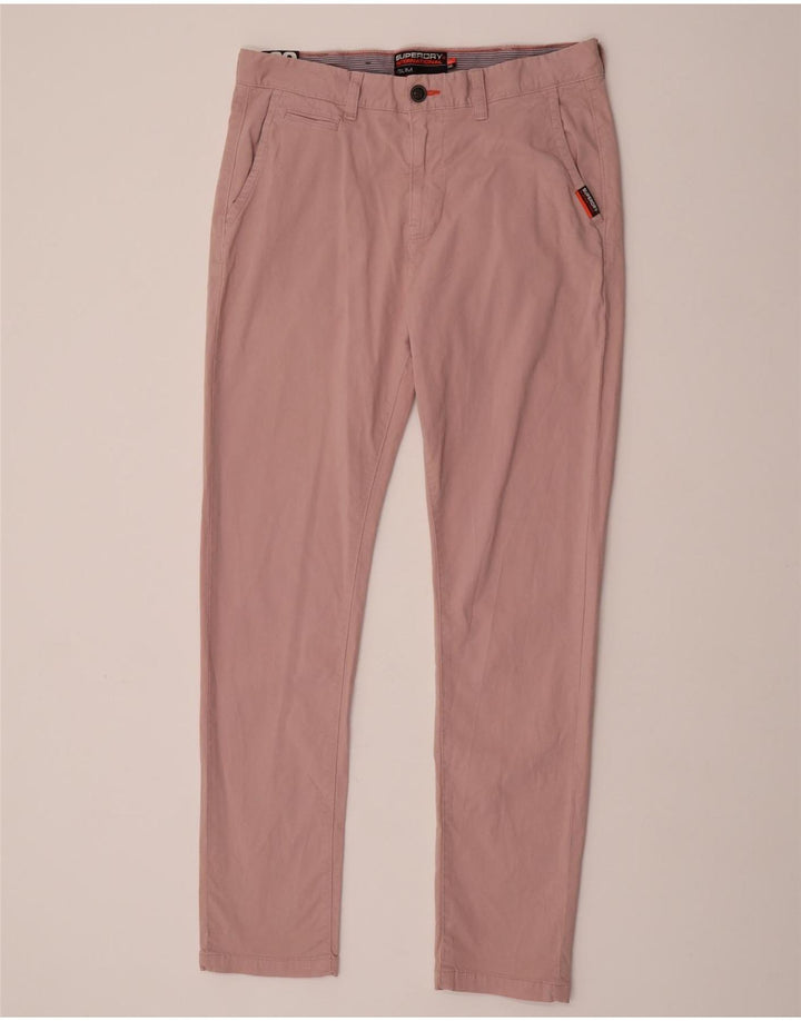 Superdry Pantalon Chino Slim Homme W33 L32 Rose Coton