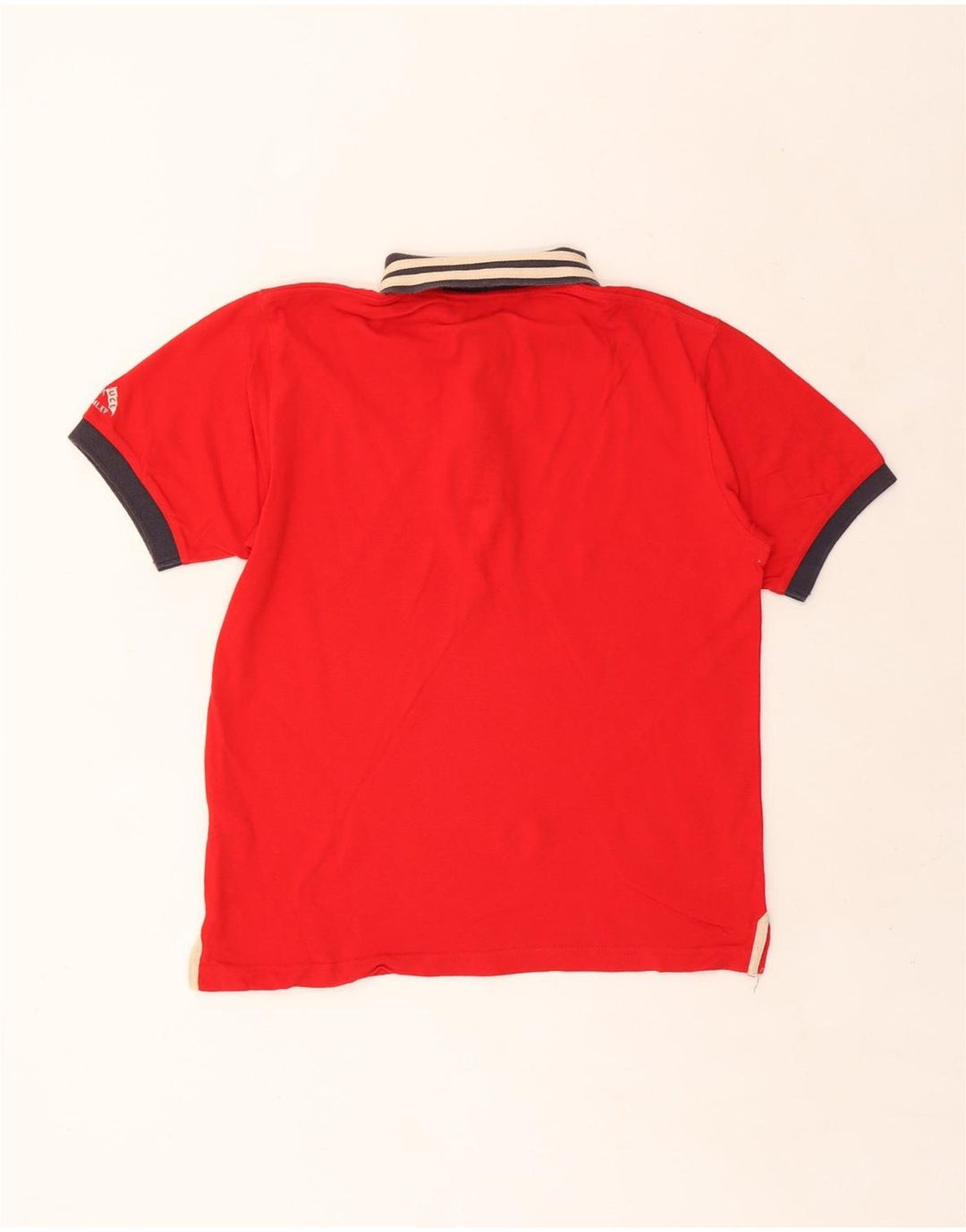 BENETTON Polo Graphique Homme Rouge Moyen Coton