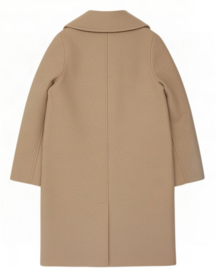 Zara Femme Manteau Ouvert UK 10 Petit Beige Polyester