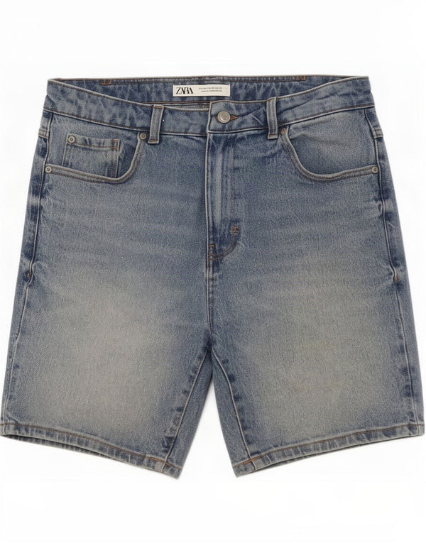 Zara Short en jean pour homme EU 42 Large W32 Bleu Coton