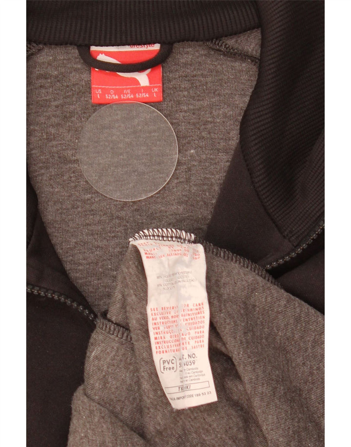 Puma Veste de survêtement graphique pour hommes, grand, noir, polyester