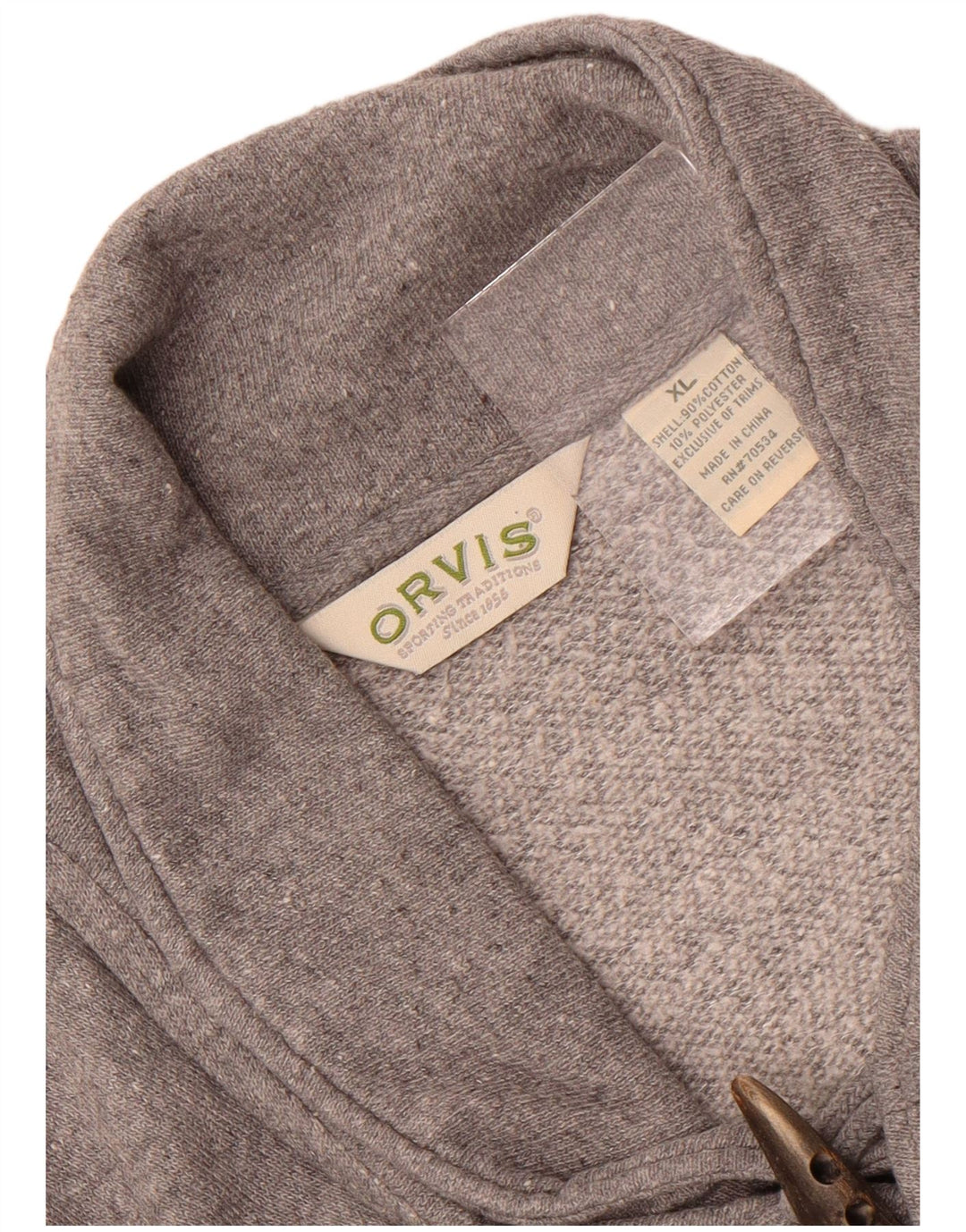 Orvis Sweat-shirt à col châle pour homme XL en coton gris