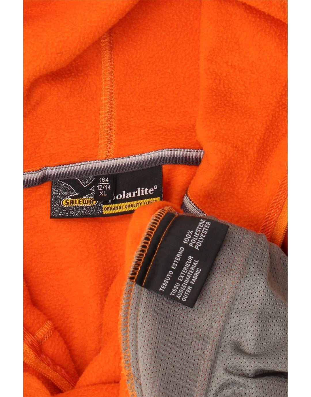 SALEWA Pull polaire à capuche et col zippé pour garçon 12-13 ans XL Orange Polyester