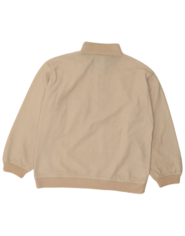 Silvy Pull polaire Polartec à col zippé pour homme Beige moyen Fair Isle Polyester