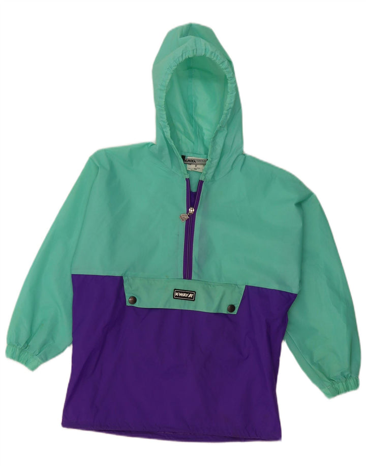 K-WAY Veste de pluie à capuche pour fille 8-9 ans Vert colour block