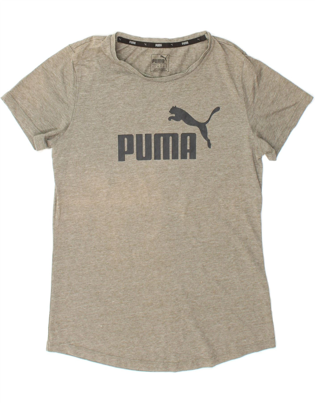 PUMA Womens Graphic T-Shirt Top UK 12 Medium Grey Cotton Vintage Puma and Second-Hand Puma from Messina Hembry 