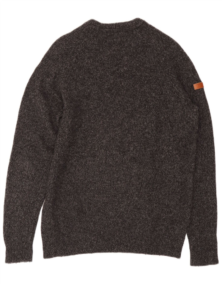 Superdry Pull à col rond en laine mouchetée gris moyen